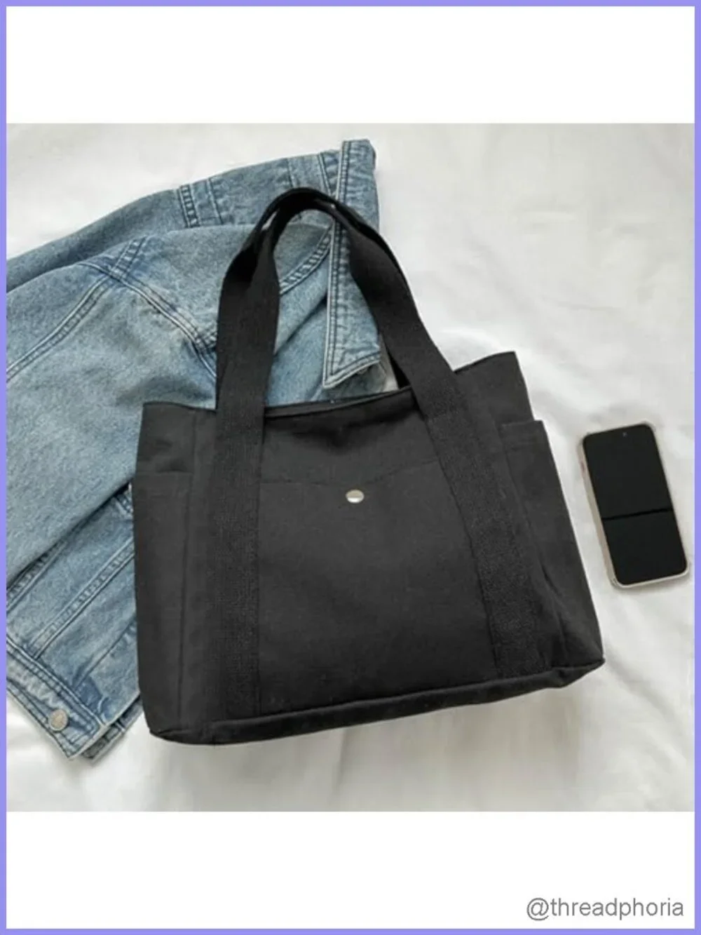 Canvas Tote Bag Lightweight Hobo Shoulder Purse Handbags Travel Work Shopping